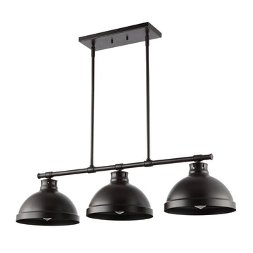 Asher 36" Industrial Farmhouse Iron Linear LED Pendant - JONATHAN Y